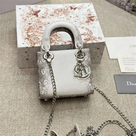 lady dior bag mini white|mini Lady Dior lizard bag.